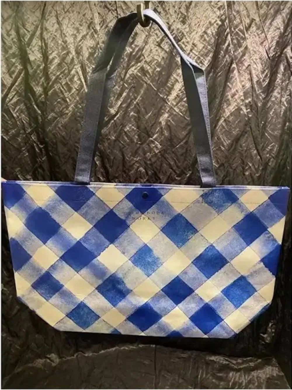 Blue Check Tote Bag